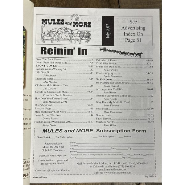 Mules and More - Jul. 2007 Vol. 17 Issue 9 (Back Issue Magazine) - Image 3