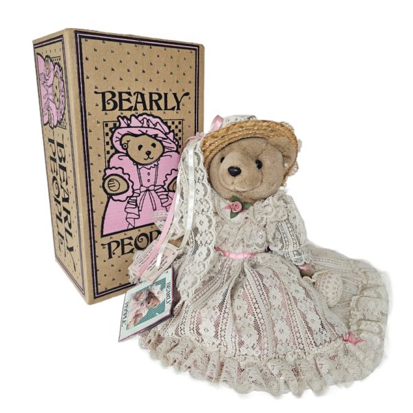 1991 Bearly People Victorian Elegance "Romance" Teddy Bear 14" in Mauve VB451 - Image 3
