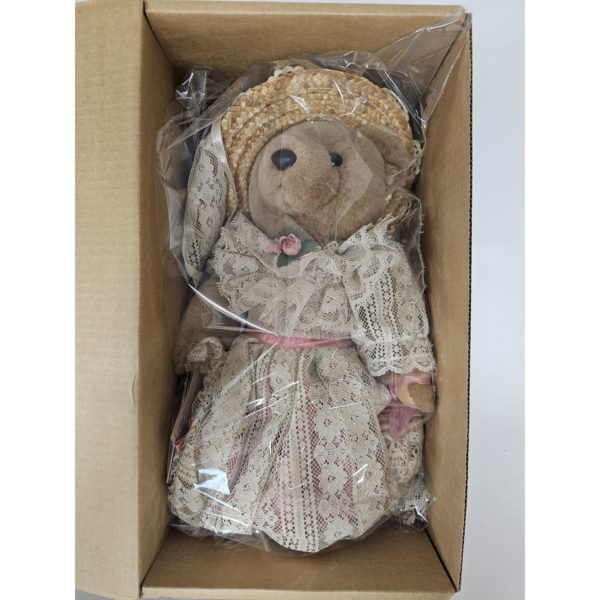 1991 Bearly People Victorian Elegance "Romance" Teddy Bear 14" in Mauve VB451 - Image 6